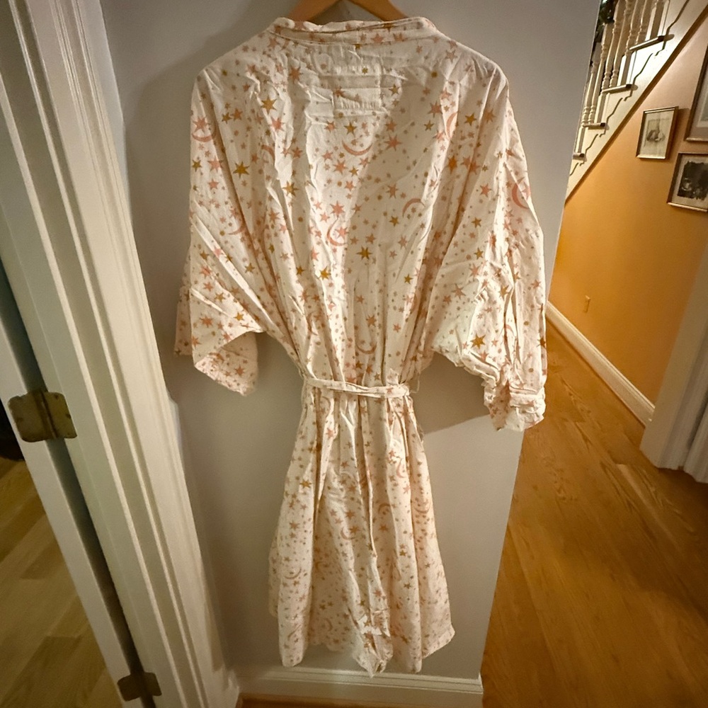 Printfresh Starry White And Orange Robe - image 5